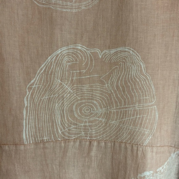 ME & GEE Sz XL Dress 100% Linen Ribbed Jersey Knit Bodice Pockets Flowy - Picture 3 of 7